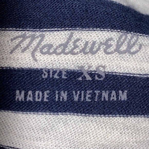 Madewell T Shirt Striped Lynda Long-Sleeve Whisper Cotton blue white Size XS - Picture 10 of 13